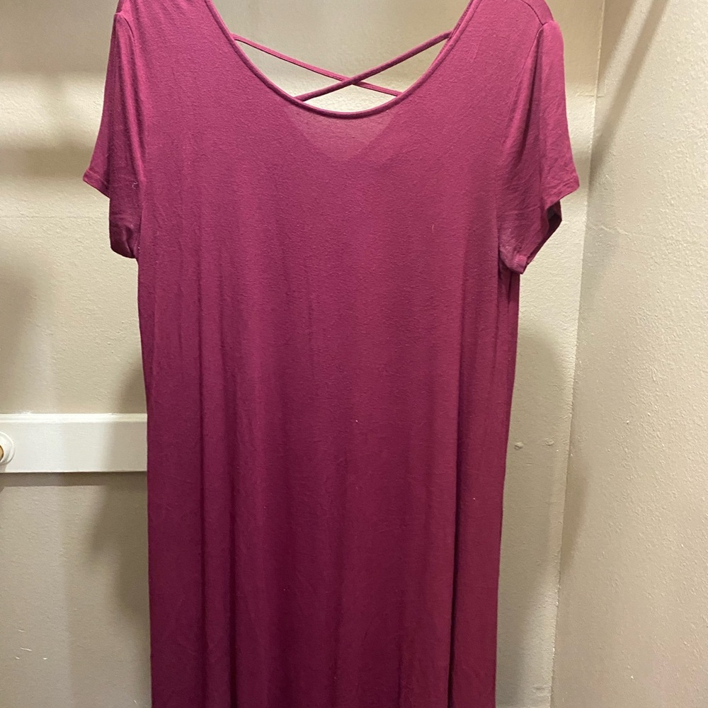 Burgundy tshirt dress